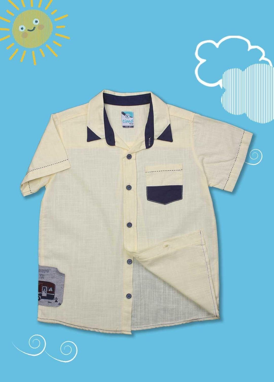 Sanaulla Exclusive Range Cotton Casual Shirts for Boys -  D-883 Yellow
