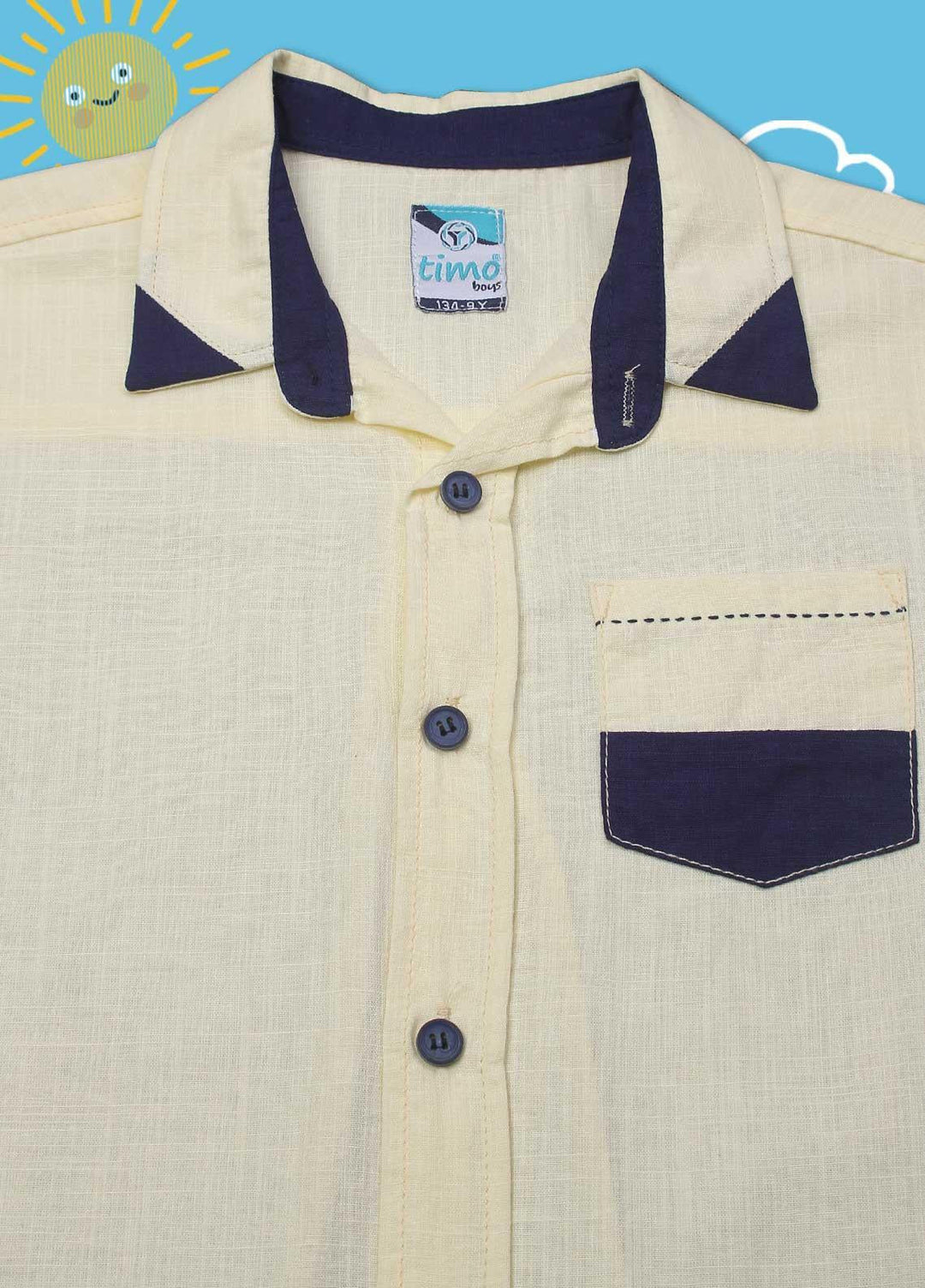 Sanaulla Exclusive Range Cotton Casual Shirts for Boys -  D-883 Yellow