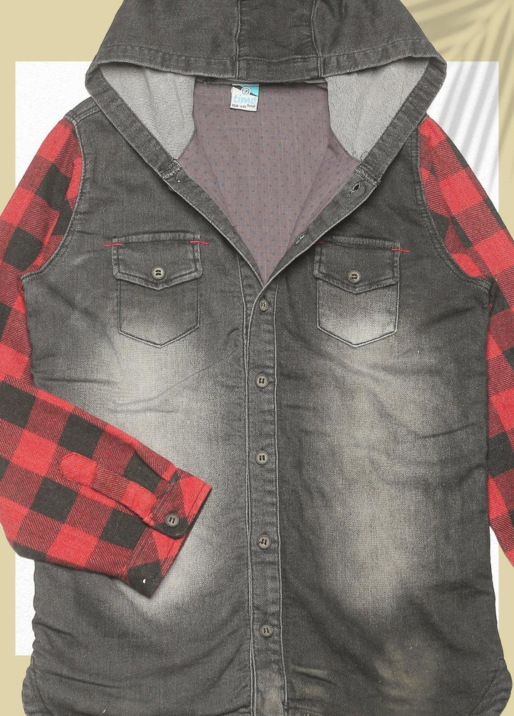 Sanaulla Exclusive Range  Fancy Shirts for Boys -  SU22BS 125289 Black