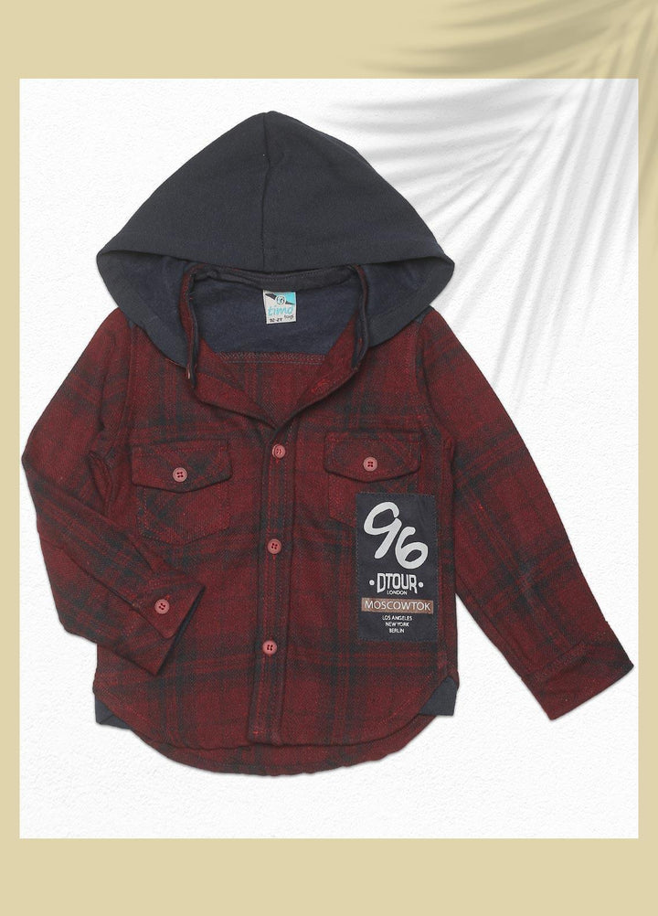 Sanaulla Exclusive Range  Fancy Boys Shirts -  SU22BS 119797 Maroon