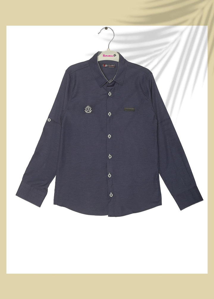 Sanaulla Exclusive Range  Fancy Shirts for Boys -  SU22BS 342803 Dark Blue