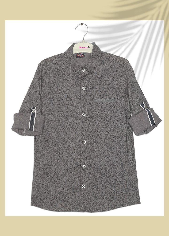 Sanaulla Exclusive Range  Fancy Shirts for Boys -  SU22BS 343055 Dark Grey