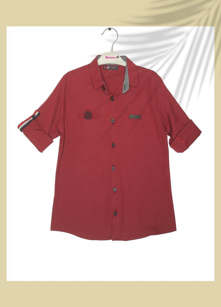 Sanaulla Exclusive Range  Fancy Boys Shirts -  SU22BS 342803 Maroon