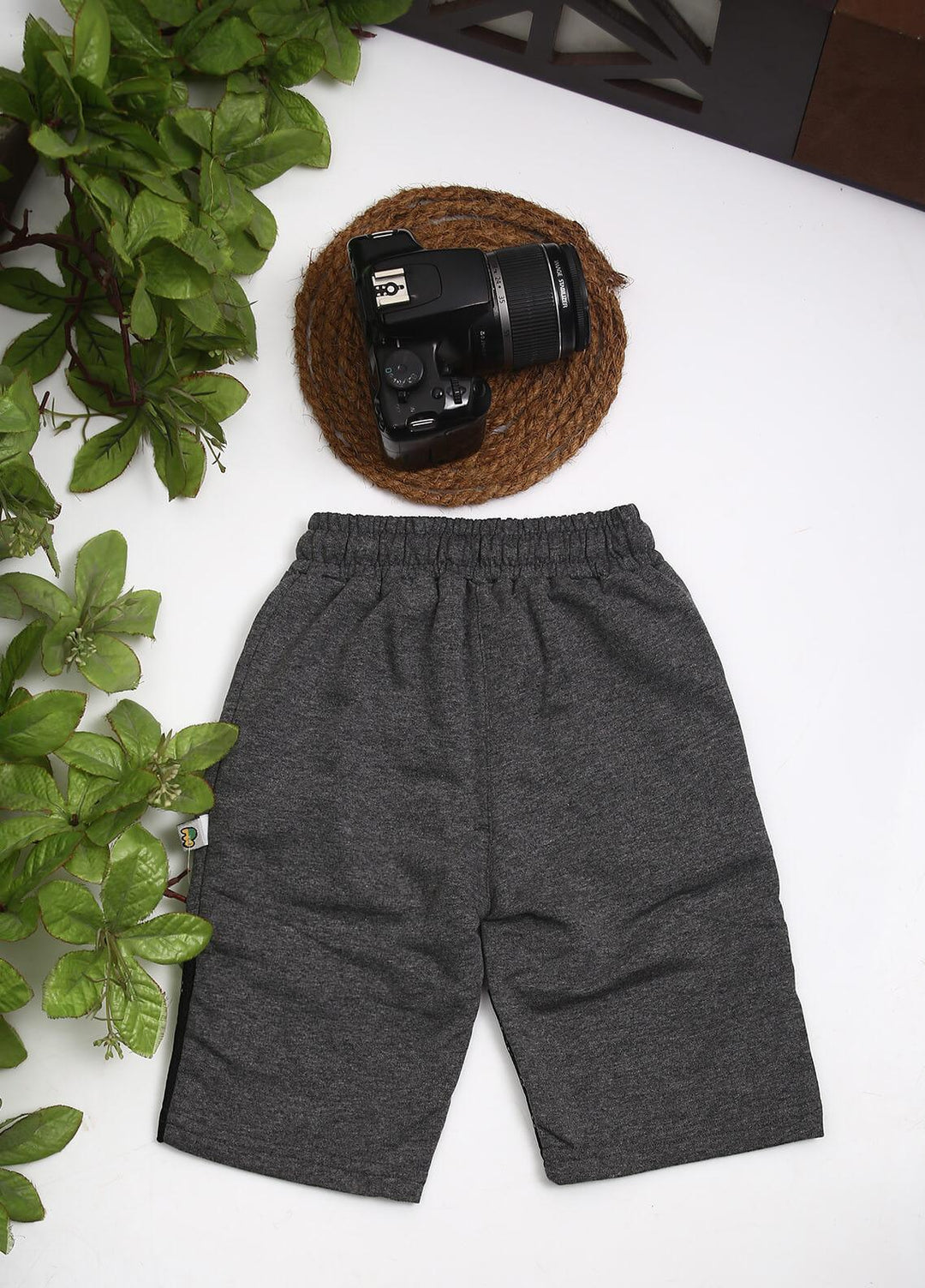 Sanaulla Exclusive Range Cotton Fancy Shorts for Boys -  D-3018 Dark Grey