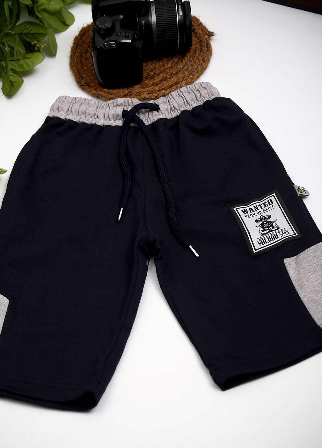 Sanaulla Exclusive Range Cotton Fancy Shorts for Boys -  D-3030 Dark Blue