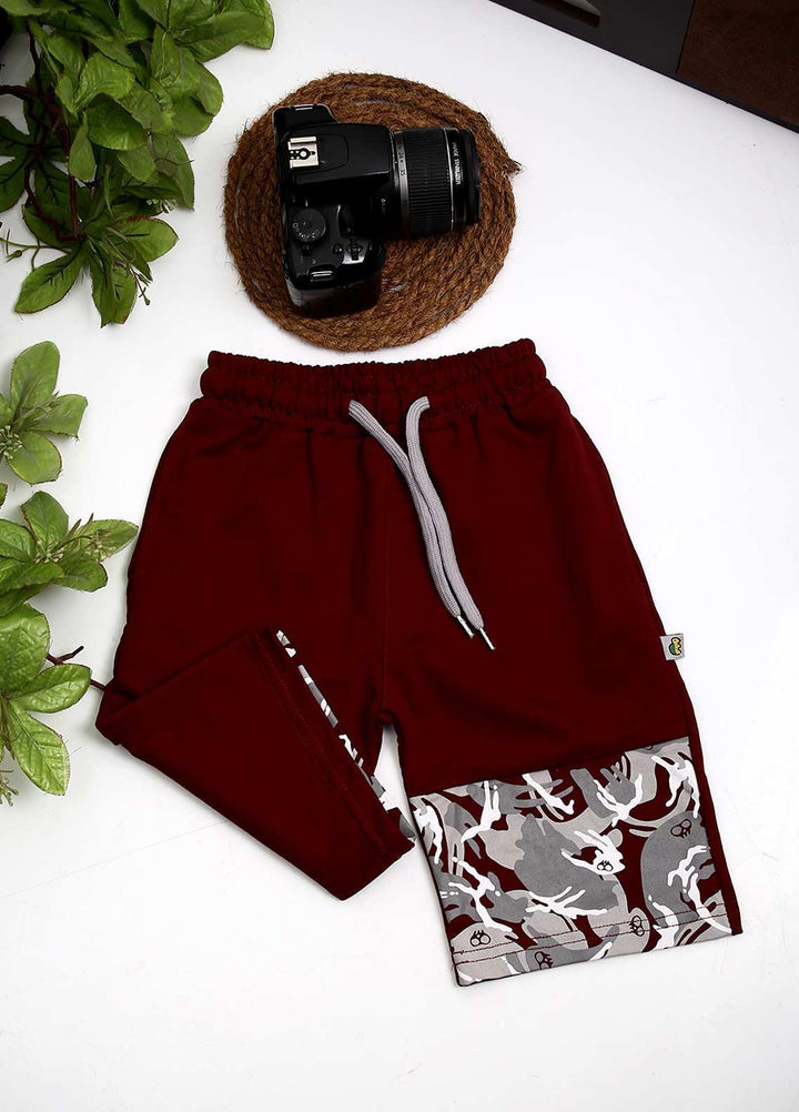 Sanaulla Exclusive Range Cotton Fancy Shorts for Boys -  D-3240 Maroon