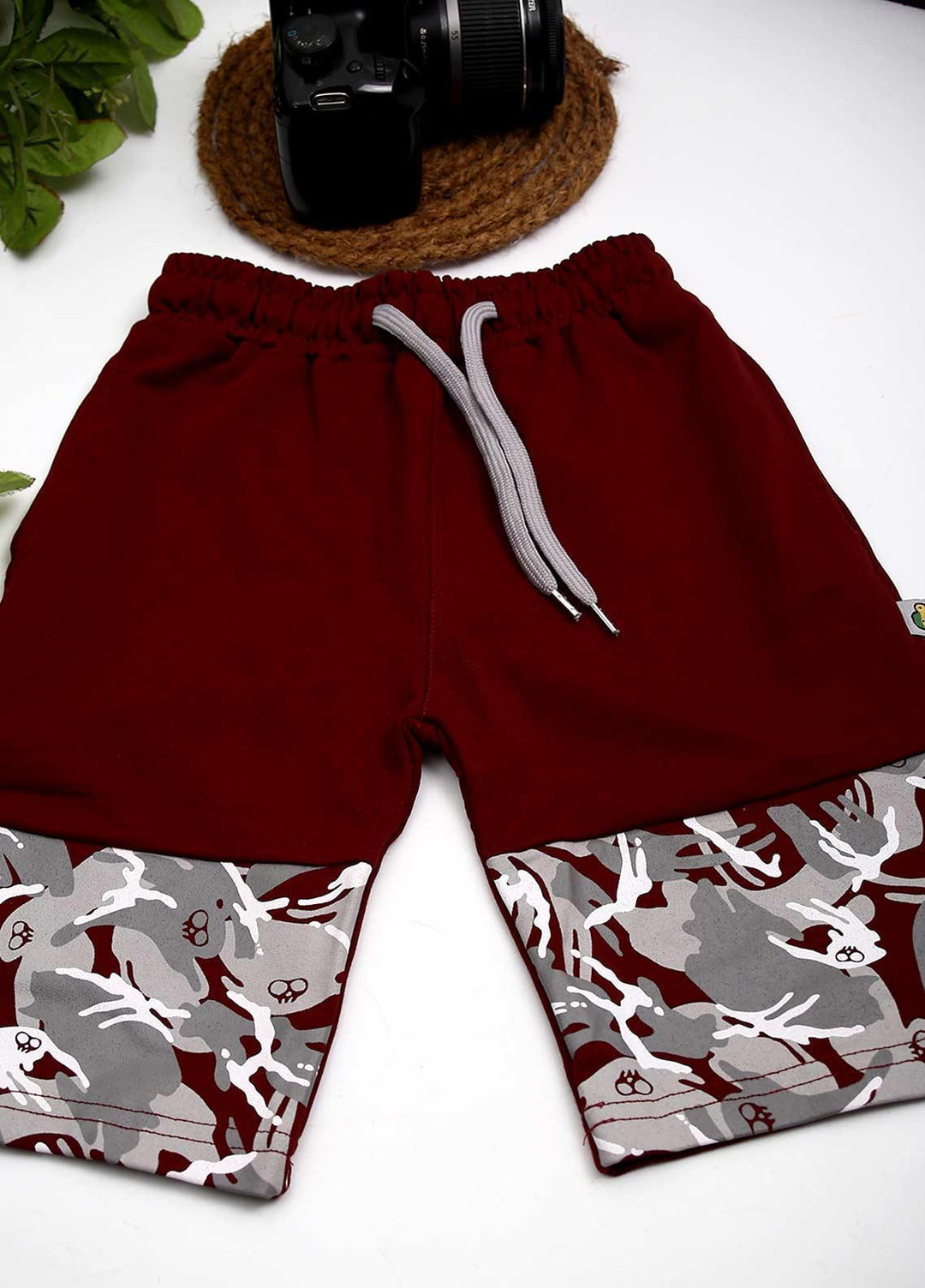 Sanaulla Exclusive Range Cotton Fancy Shorts for Boys -  D-3240 Maroon