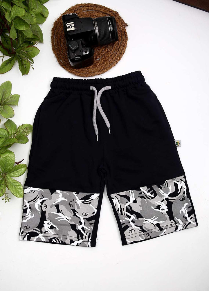 Sanaulla Exclusive Range Cotton Fancy Boys Shorts -  D-3240 Navy