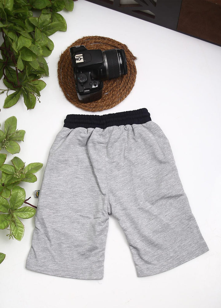 Sanaulla Exclusive Range Cotton Fancy Shorts for Boys -  D-3349 Light Grey