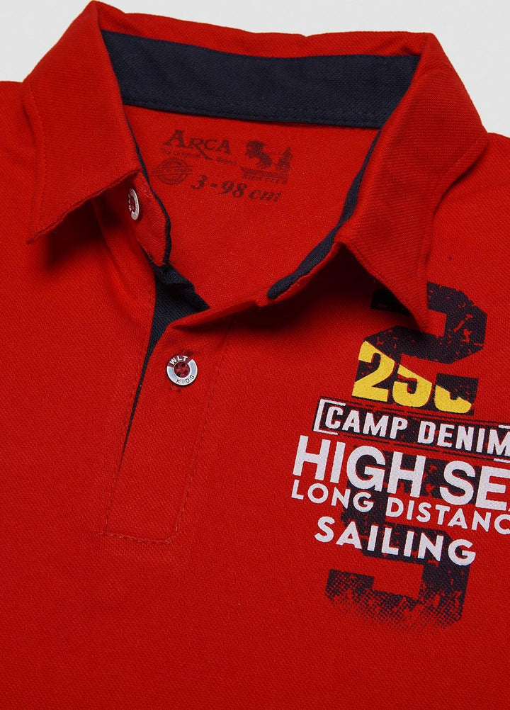 Sanaulla Exclusive Range  Casual T-Shirts for Boys -  1111224117 Red