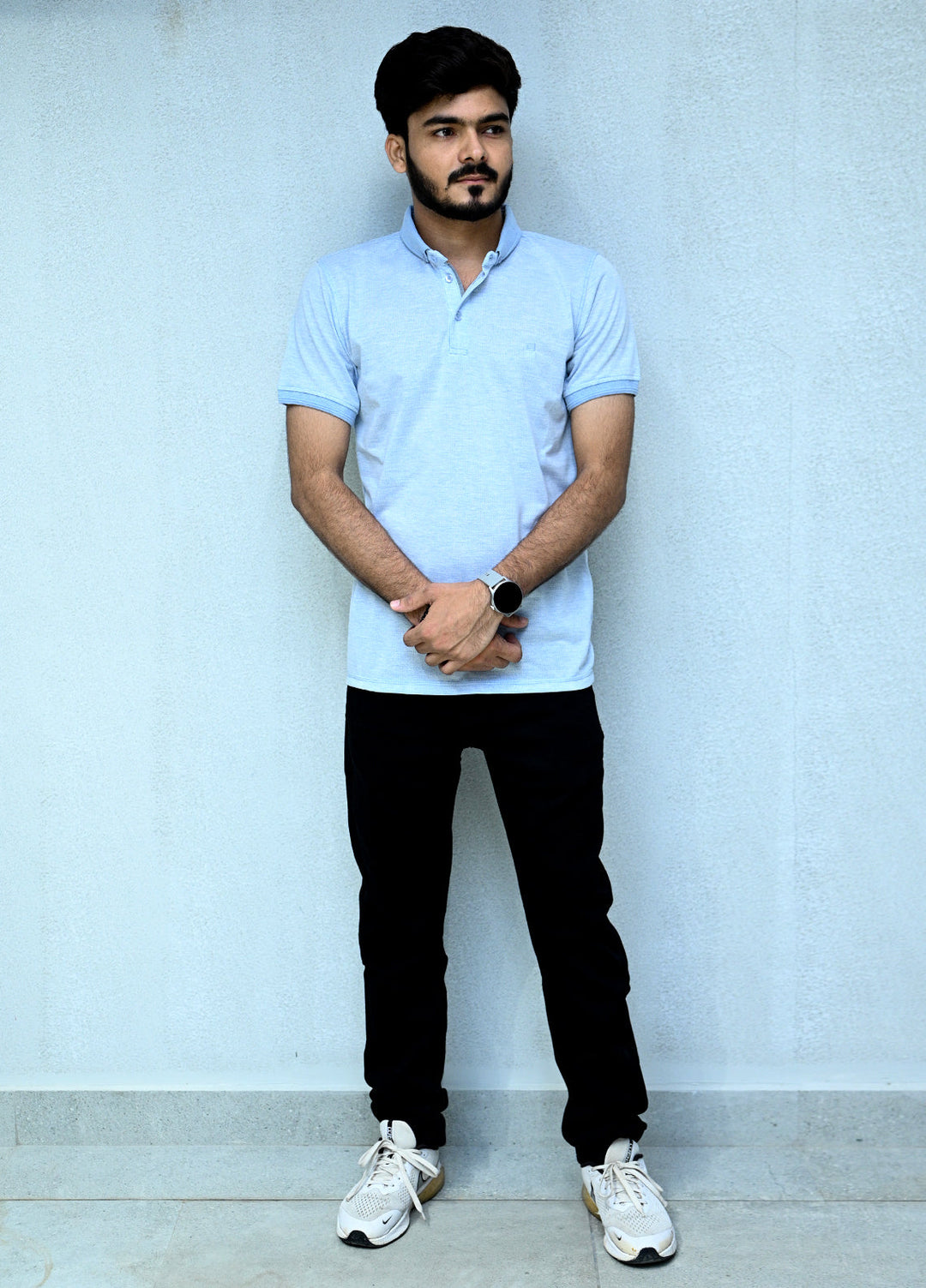Sanaulla Exclusive Casual Cotton Polo 2035 Sky Blue