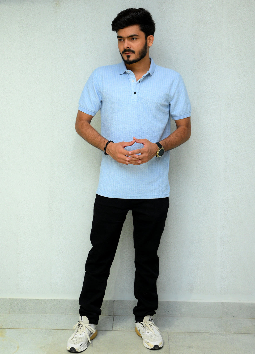 Sanaulla Exclusive Casual Cotton Polo 2051 Sky Blue