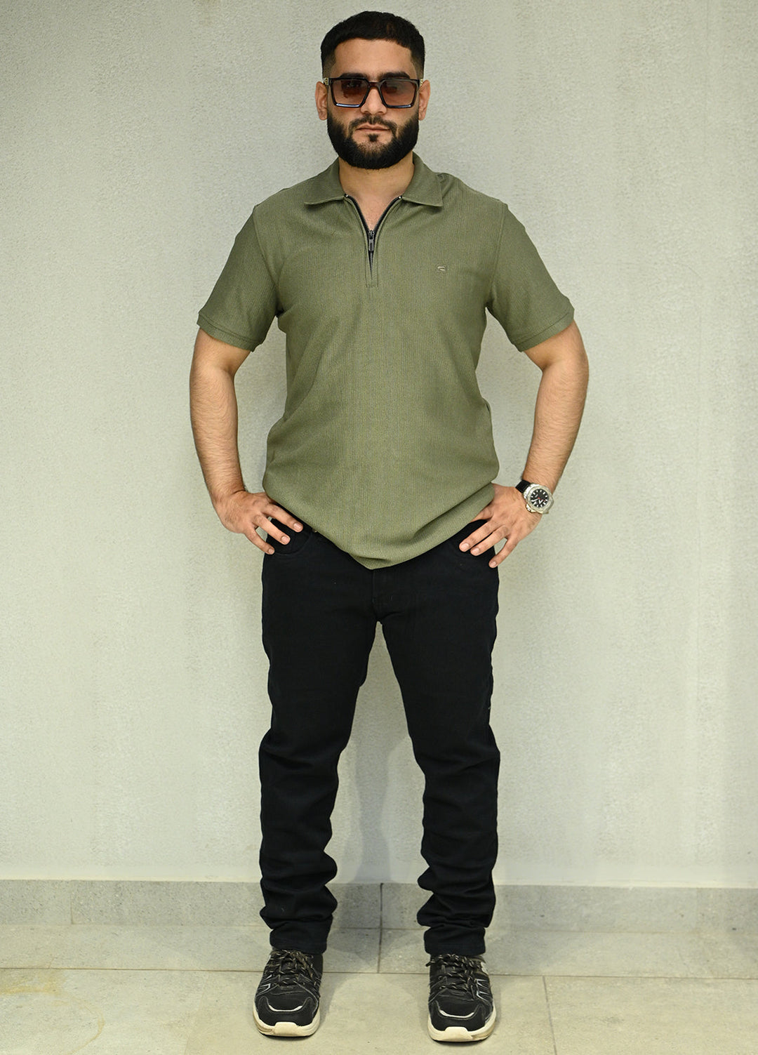 Sanaulla Exclusive Casual Cotton Polo 8194 Green