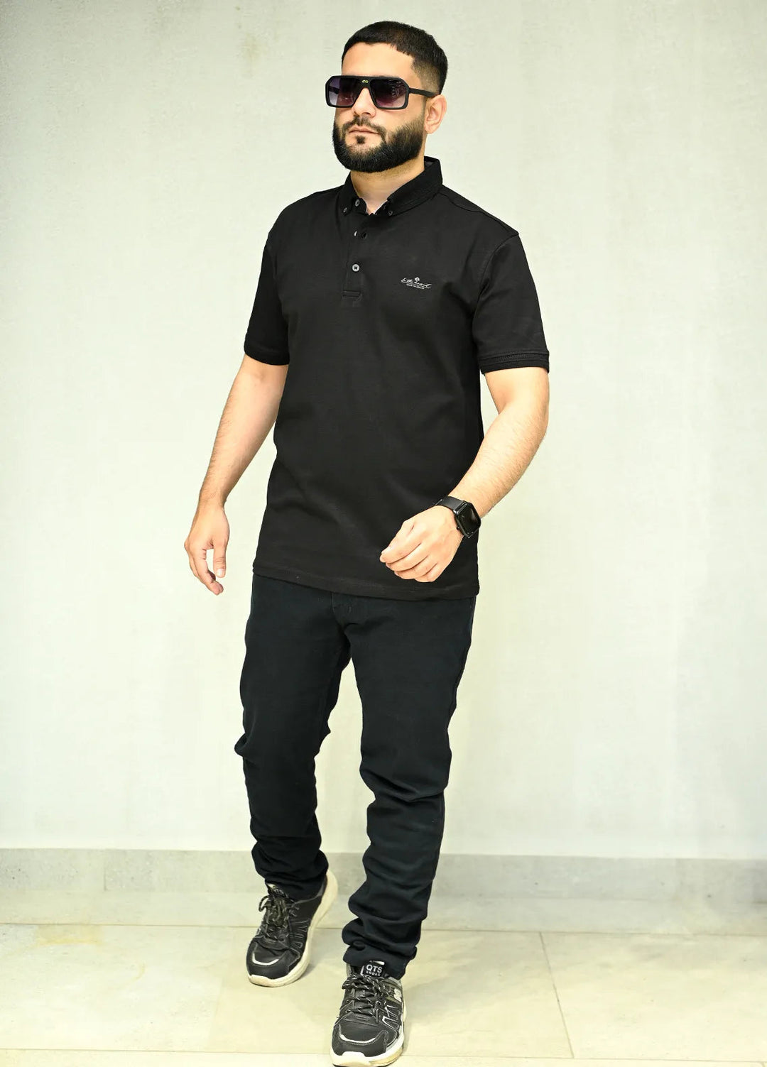 Sanaulla Exclusive Casual Cotton Polo D-3051 Black