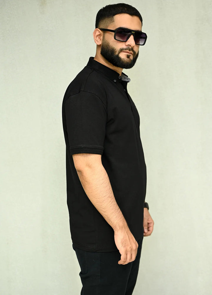 Sanaulla Exclusive Casual Cotton Polo D-3051 Black
