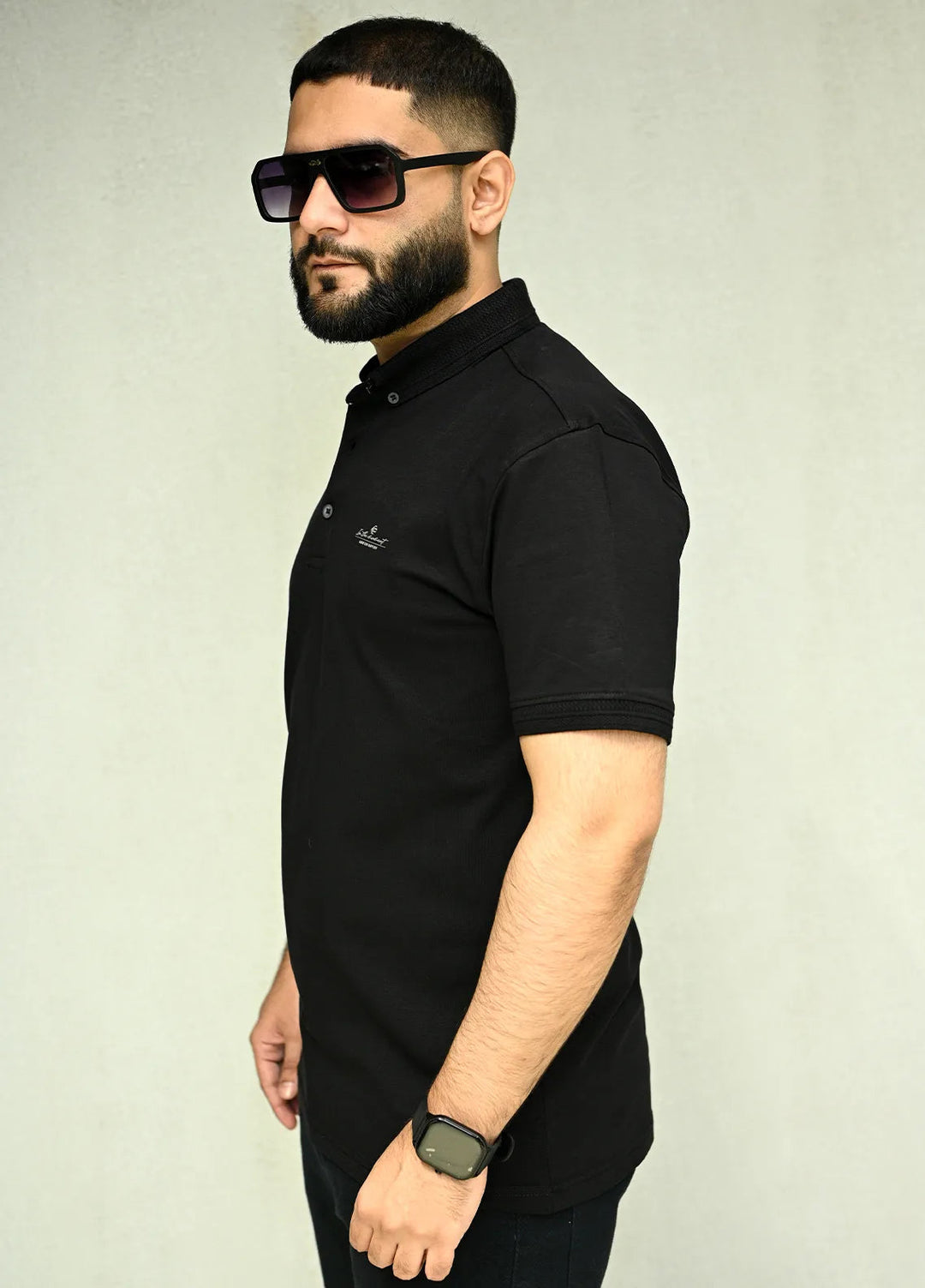 Sanaulla Exclusive Casual Cotton Polo D-3051 Black