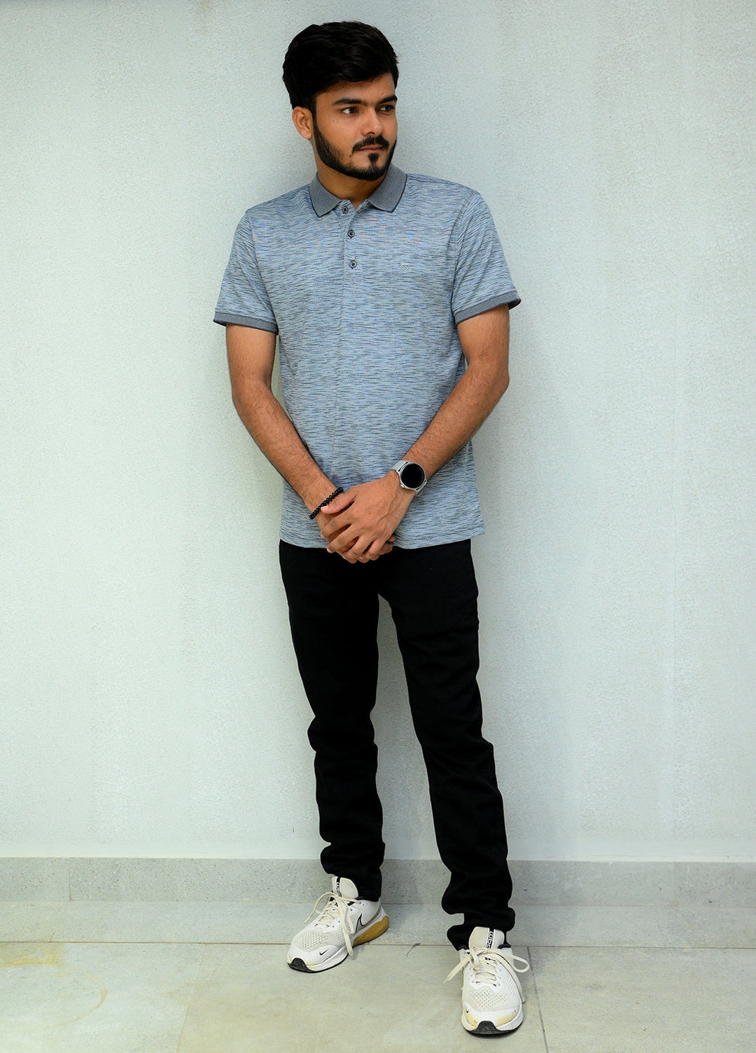 Sanaulla Exclusive Casual Cotton Polo D-3081 Dark Grey