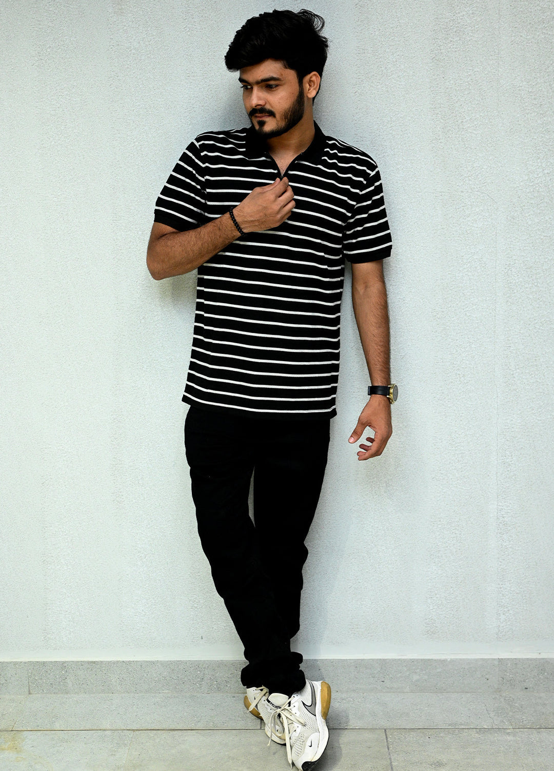 Sanaulla Exclusive Casual Cotton Polo D-3151 Black