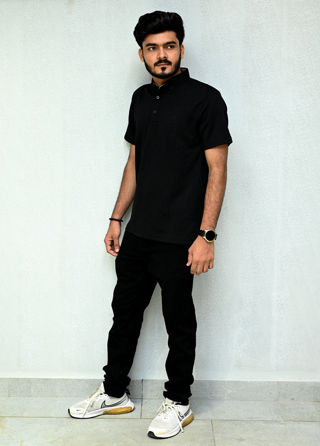 Sanaulla Exclusive Casual Cotton Polo D-3189 Black
