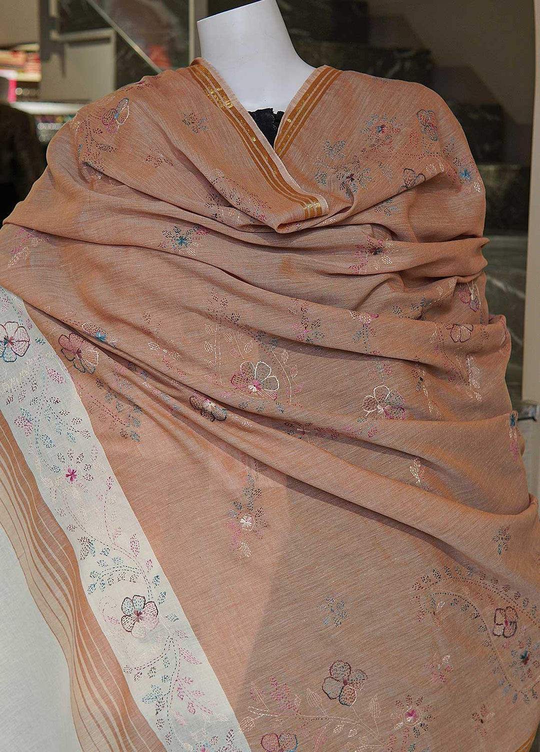 Sanaulla Exclusive Range  Cotton Embroidered Chaddar D-05 Multi1 - Cotton Multani Chaddars