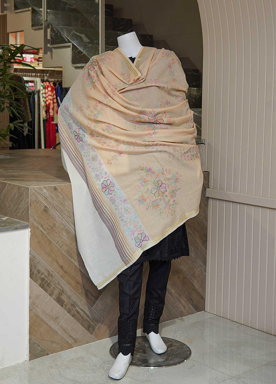 Sanaulla Exclusive Range  Cotton Embroidered Chaddar D-05 Multi6 - Cotton Multani Chaddars