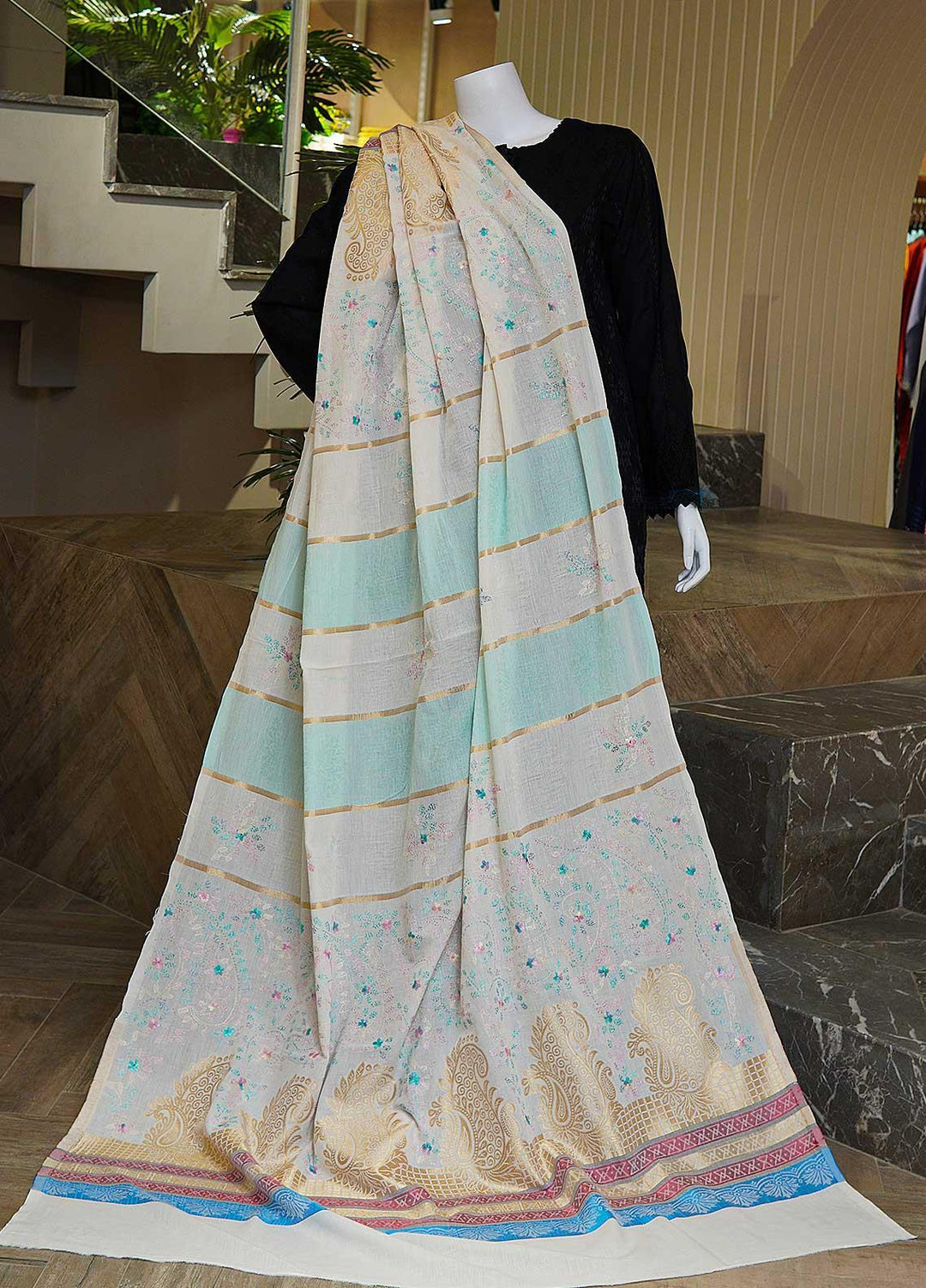 Sanaulla Exclusive Range  Cotton Embroidered Chaddar D-03 Multi5 - Cotton Multani Chaddars