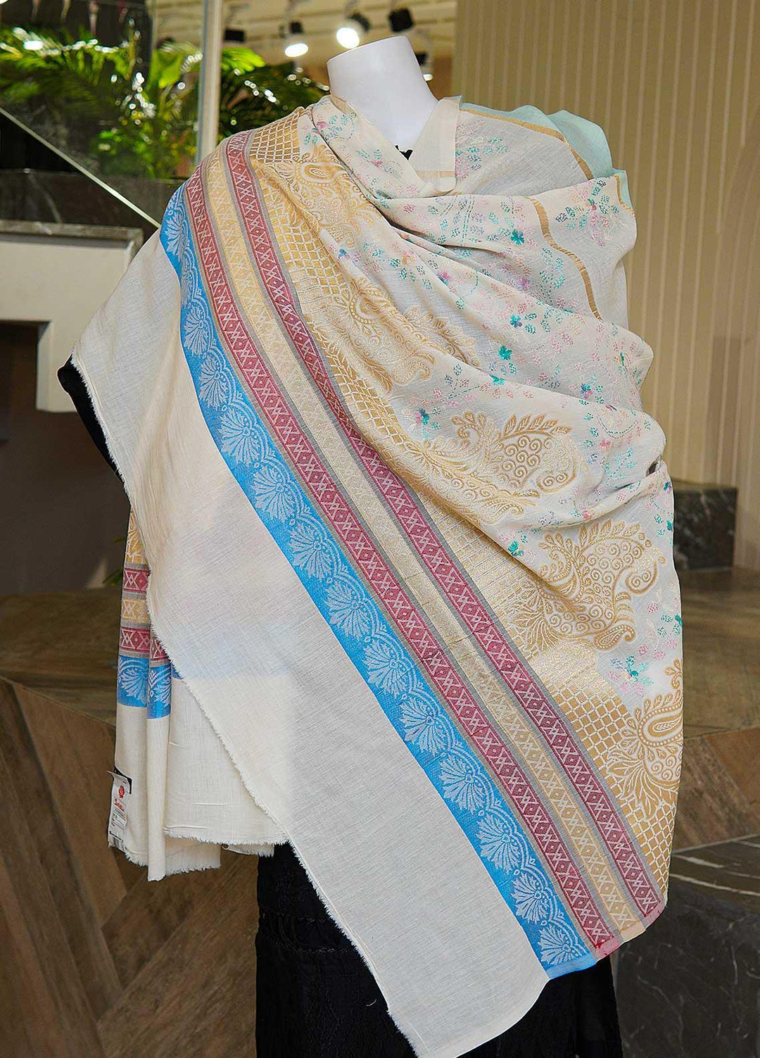 Sanaulla Exclusive Range  Cotton Embroidered Chaddar D-03 Multi5 - Cotton Multani Chaddars