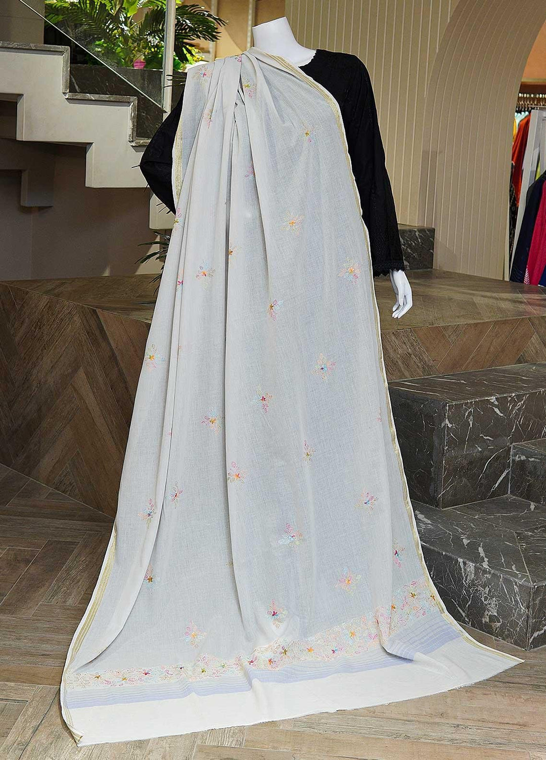 Sanaulla Exclusive Range  Cotton Embroidered Chaddar D-04 Multi5 - Cotton Multani Chaddars