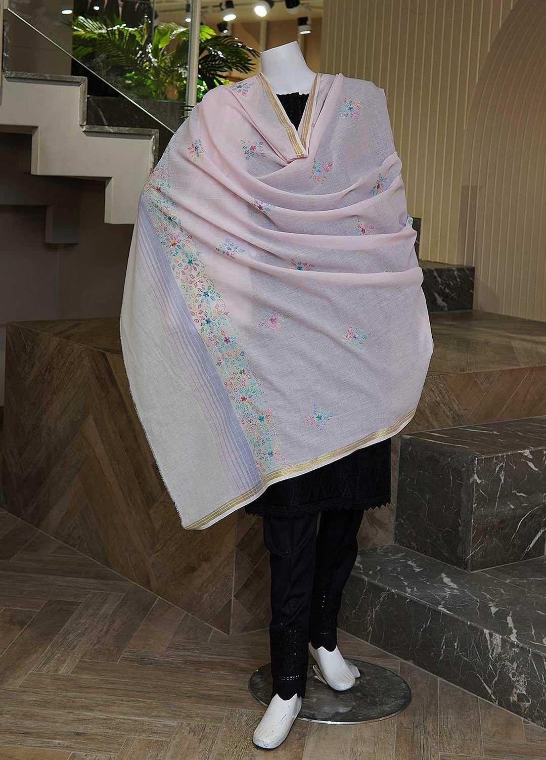 Sanaulla Exclusive Range  Cotton Embroidered Chaddar D-04 Multi6 - Cotton Multani Chaddars