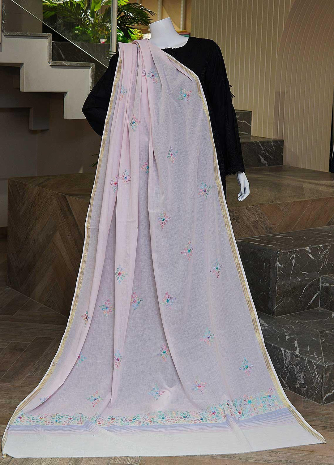 Sanaulla Exclusive Range  Cotton Embroidered Chaddar D-04 Multi6 - Cotton Multani Chaddars