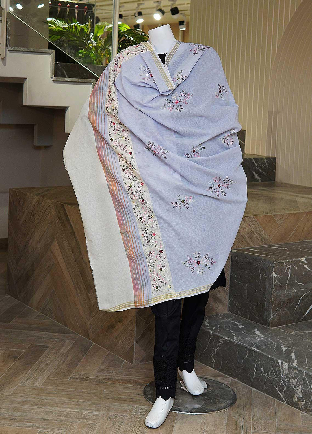 Sanaulla Exclusive Range  Cotton Embroidered Chaddar D-04 Multi8 - Cotton Multani Chaddars