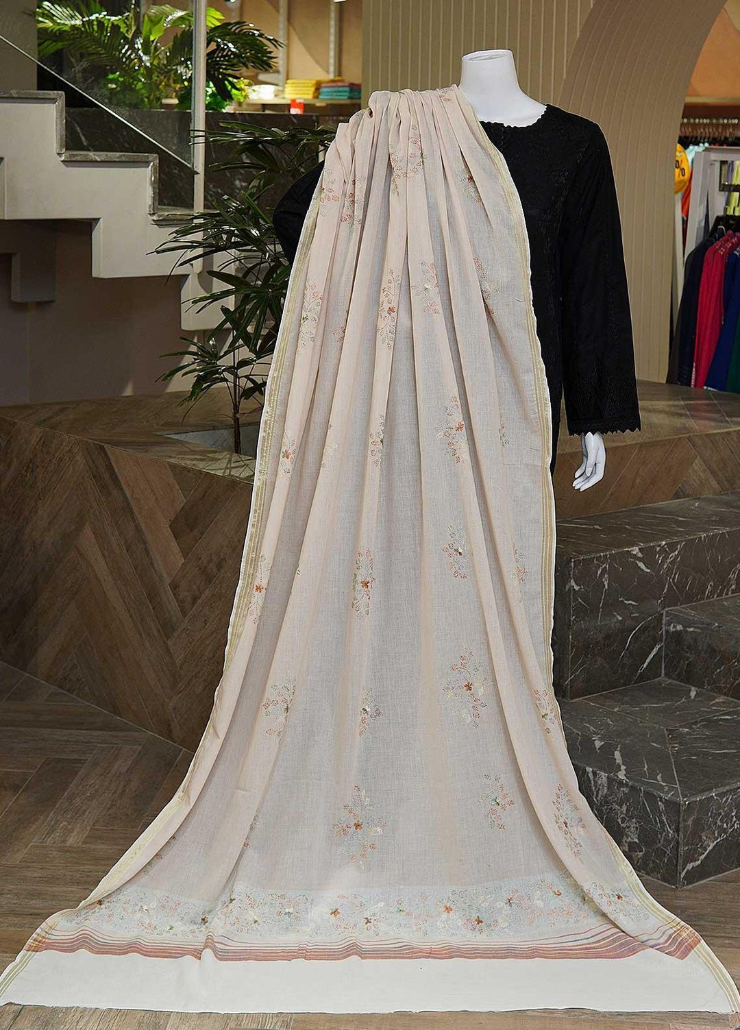 Sanaulla Exclusive Range  Cotton Embroidered Chaddar D-04 Multi1 - Cotton Multani Chaddars