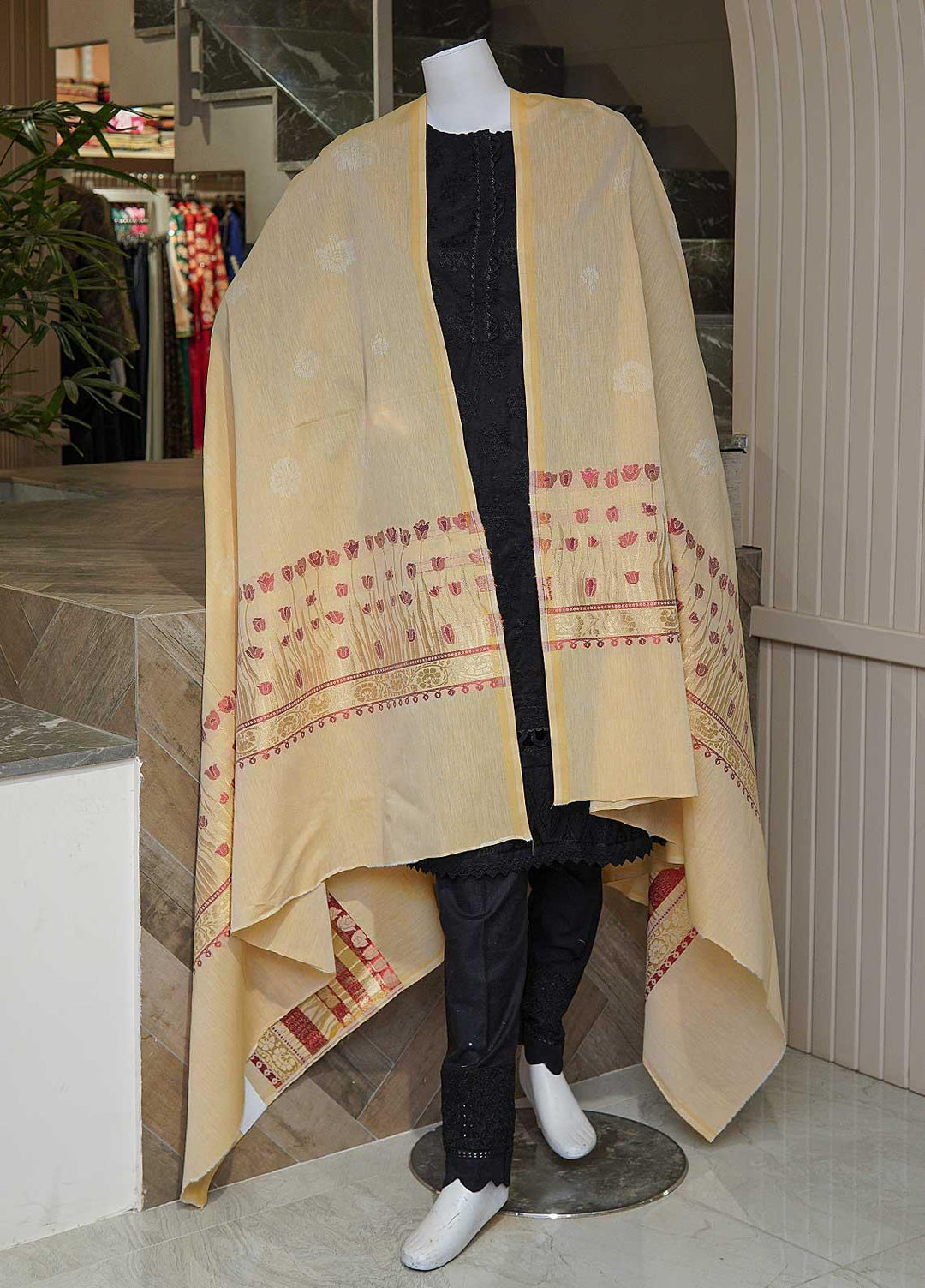 Sanaulla Exclusive Range  Cotton Embroidered Chaddar D-07 Multi3 - Cotton Multani Chaddars