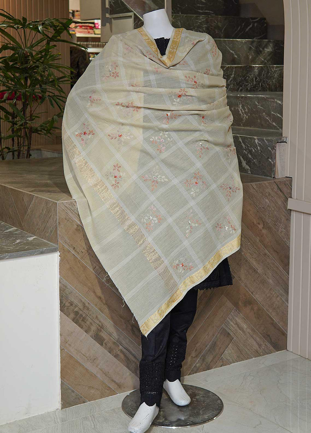 Sanaulla Exclusive Range  Cotton Embroidered Chaddar D-02 Multi5 - Cotton Multani Chaddars