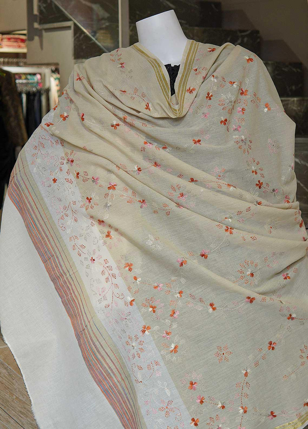 Sanaulla Exclusive Range  Cotton Embroidered Chaddar D-06 Multi7 - Cotton Multani Chaddars
