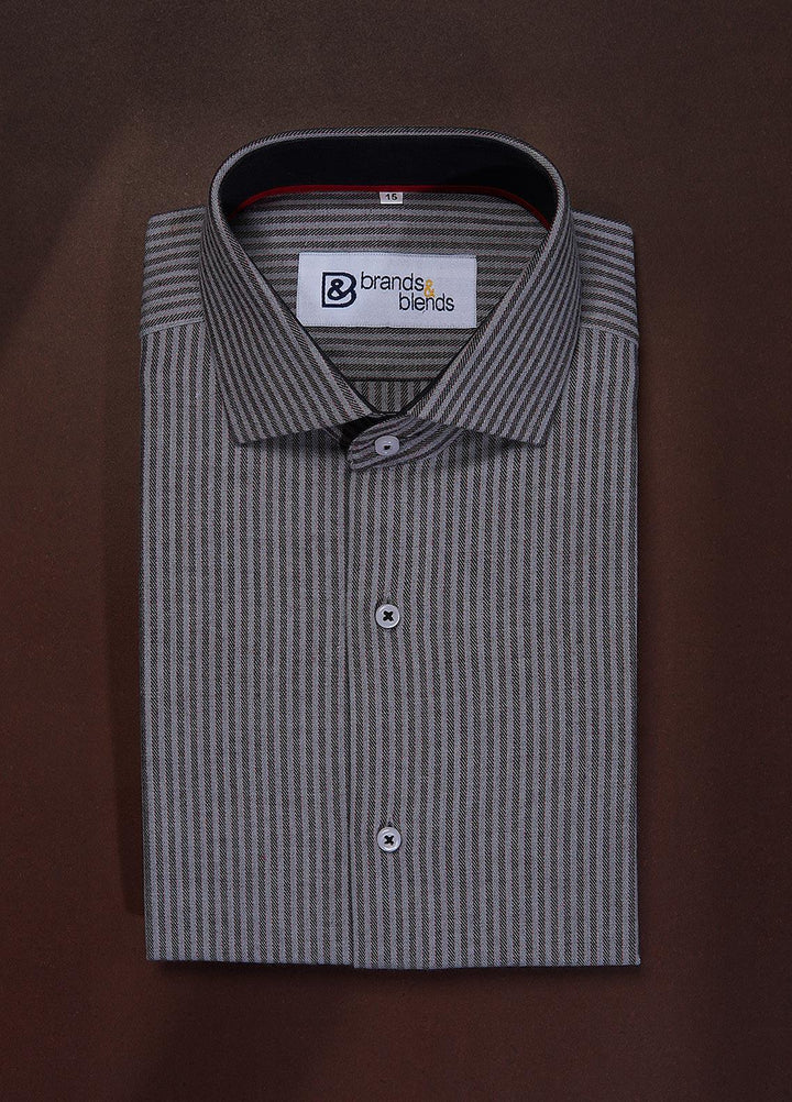 Brands & Blends Cotton Formal Shirts for Mens -  Dark Brown
