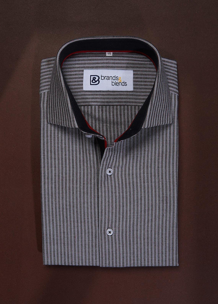 Brands & Blends Cotton Formal Shirts for Mens -  Dark Brown
