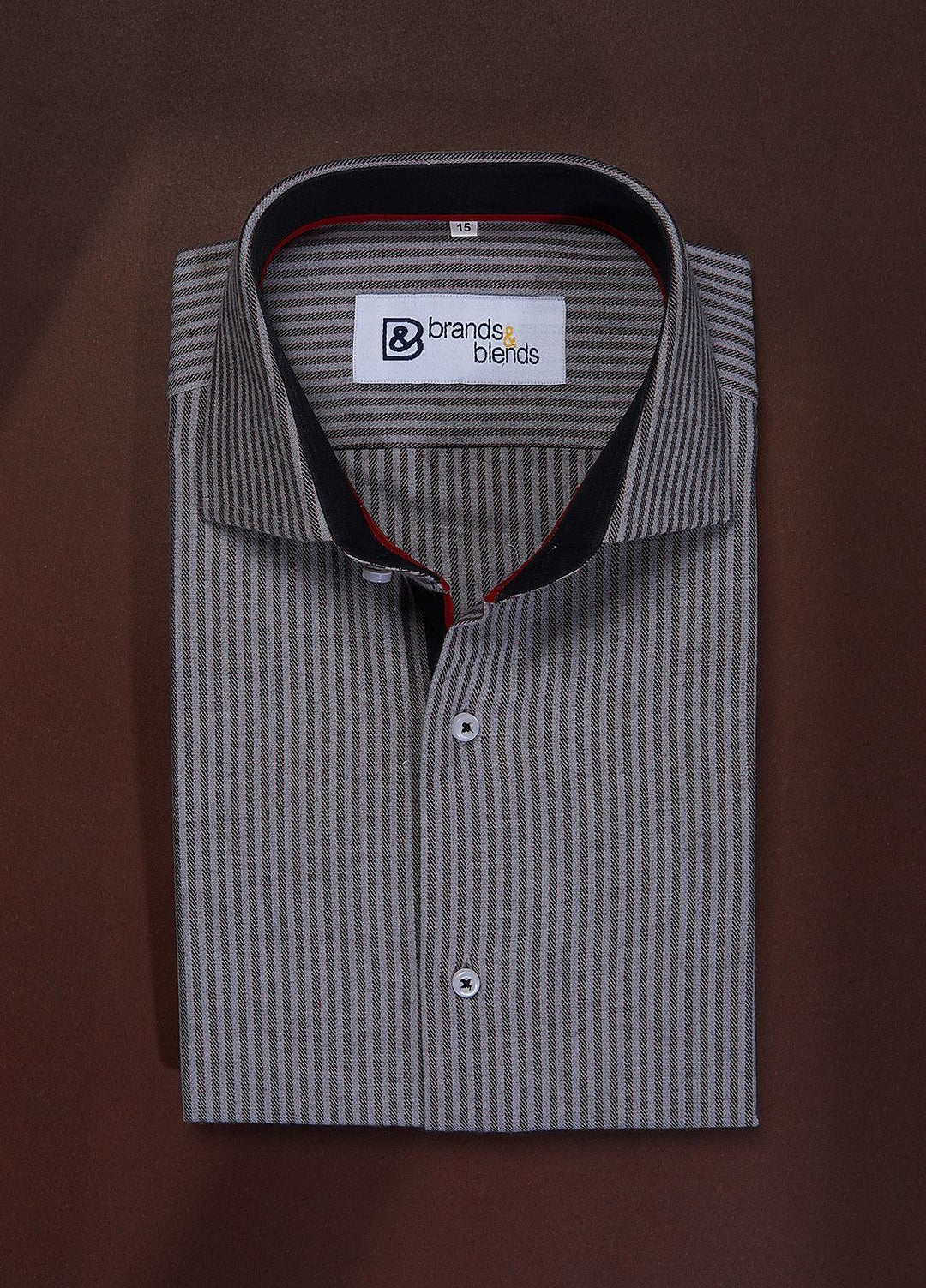 Brands & Blends Cotton Formal Shirts for Mens -  Dark Brown