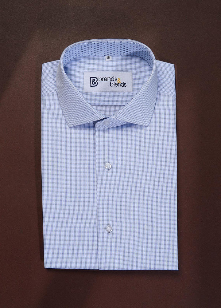 Brands & Blends Cotton Formal Shirts for Mens -  Light Blue11