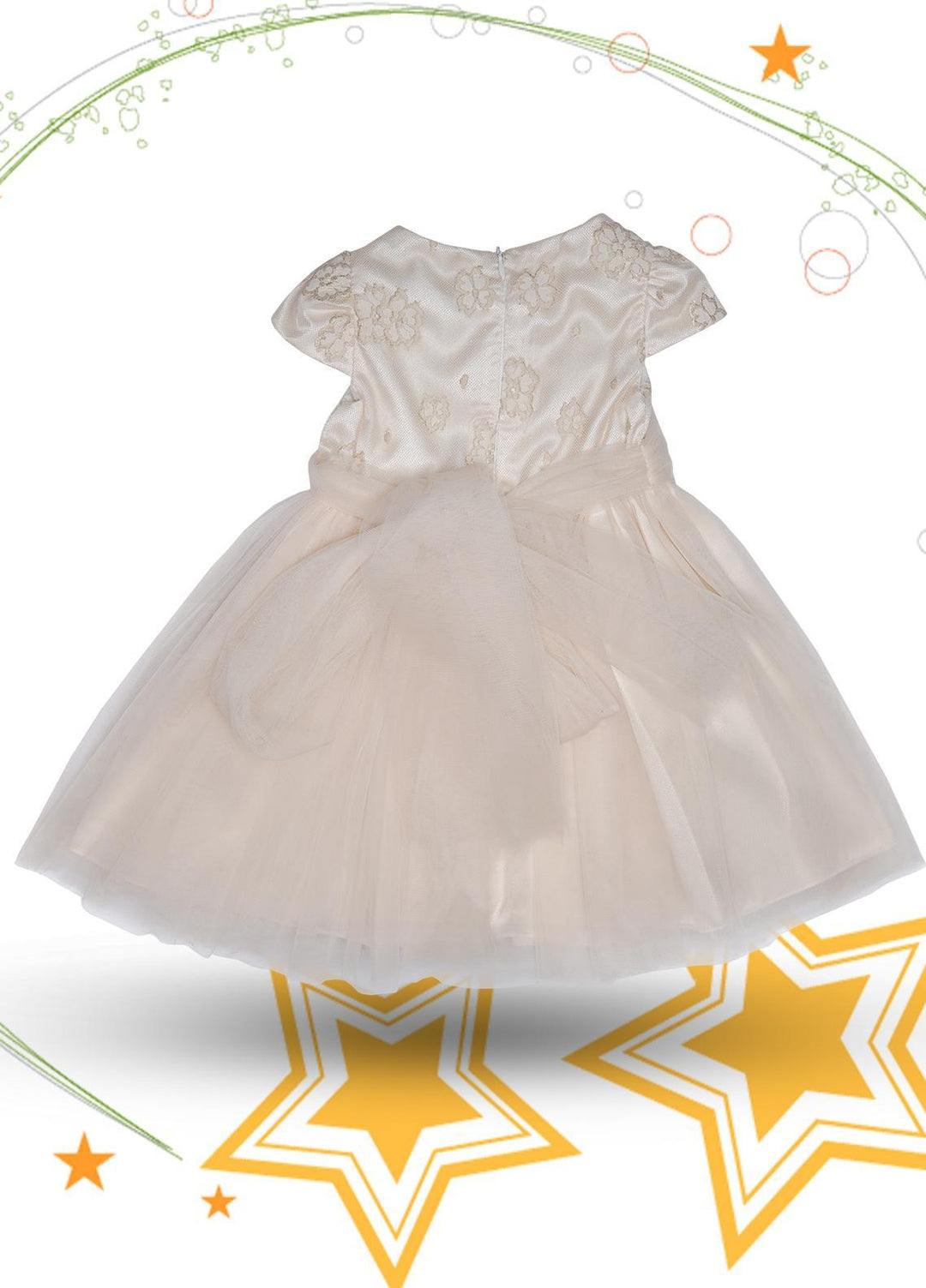 Sanaulla Exclusive Range Cotton Fancy Frocks for Girls -  4013 Fawn