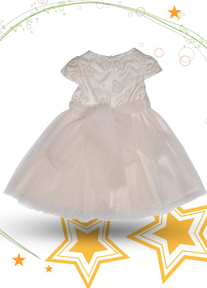 Sanaulla Exclusive Range Cotton Fancy Frocks for Girls -  4013 Fawn