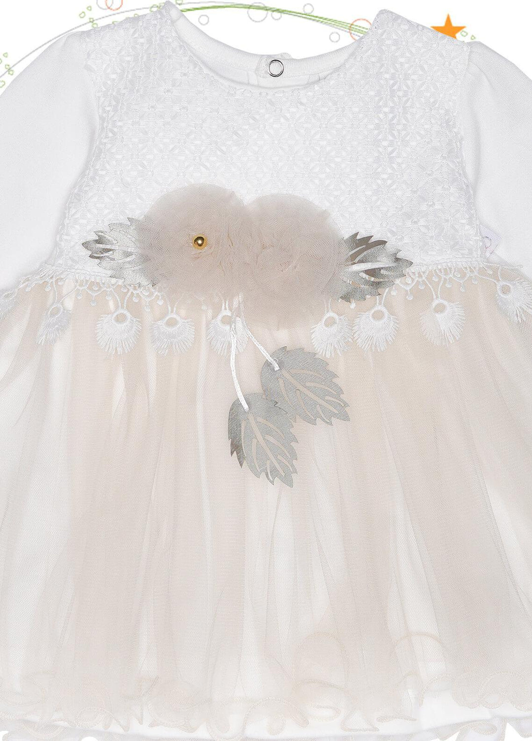 Sanaulla Exclusive Range Cotton Fancy Girls Frocks -  333367 Beige