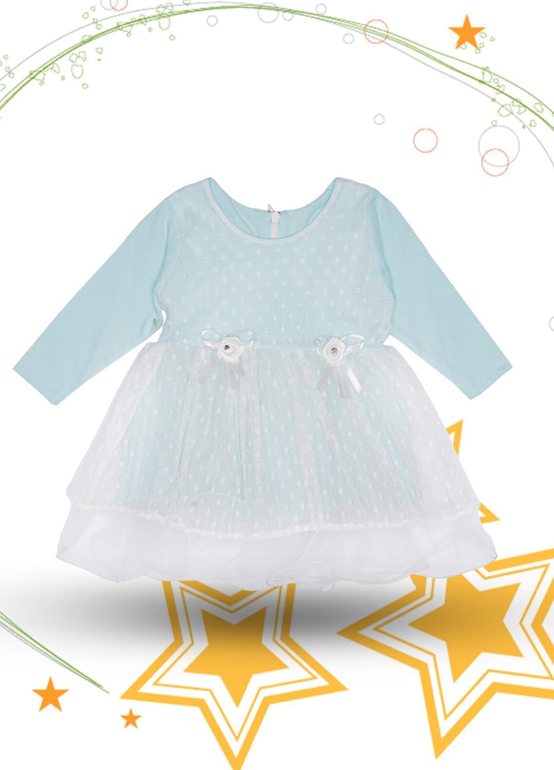 Sanaulla Exclusive Range Cotton Fancy Frocks for Girls -  342961 Ferozi