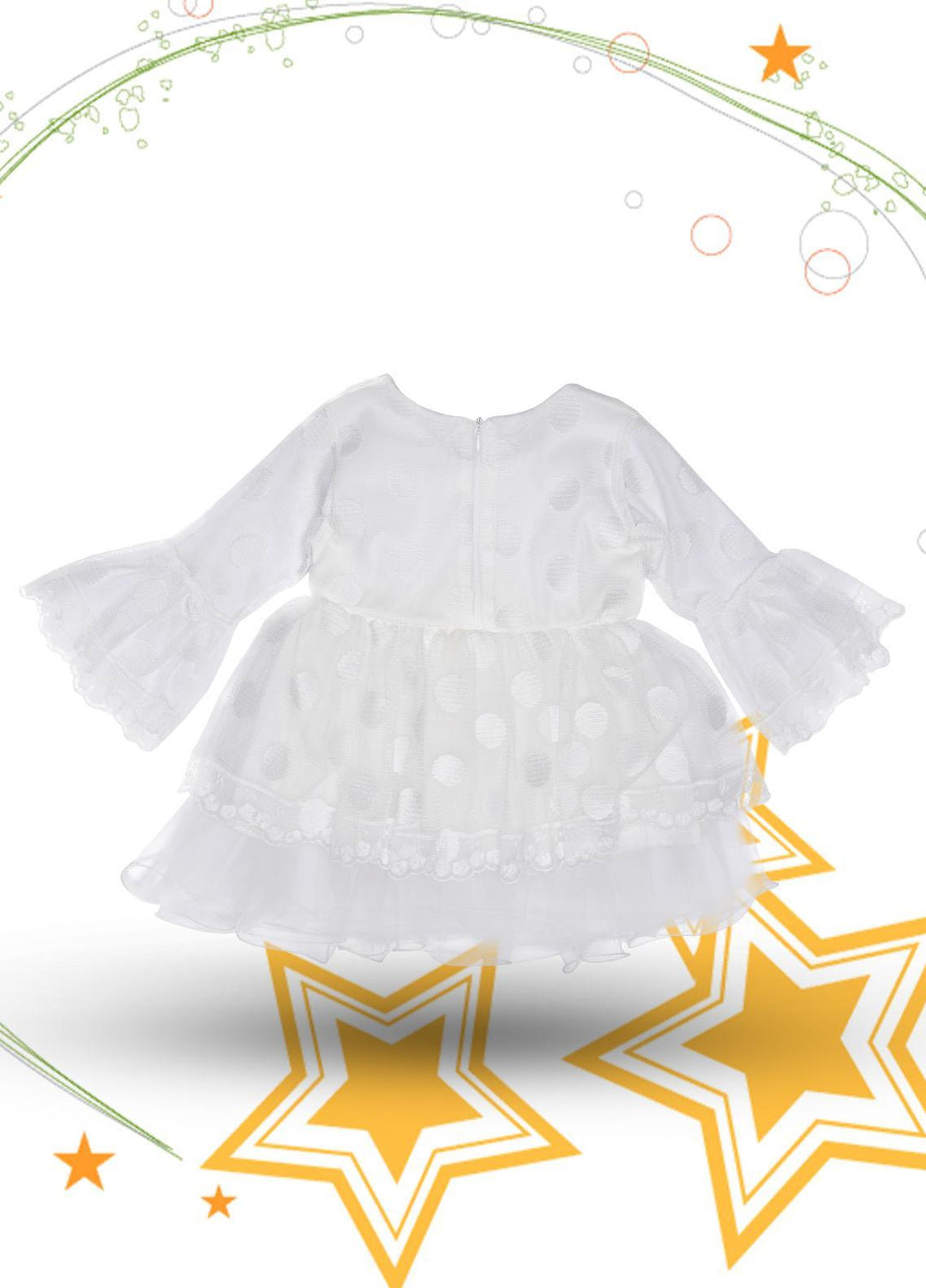 Sanaulla Exclusive Range Cotton Fancy Frocks for Girls -  342958 White