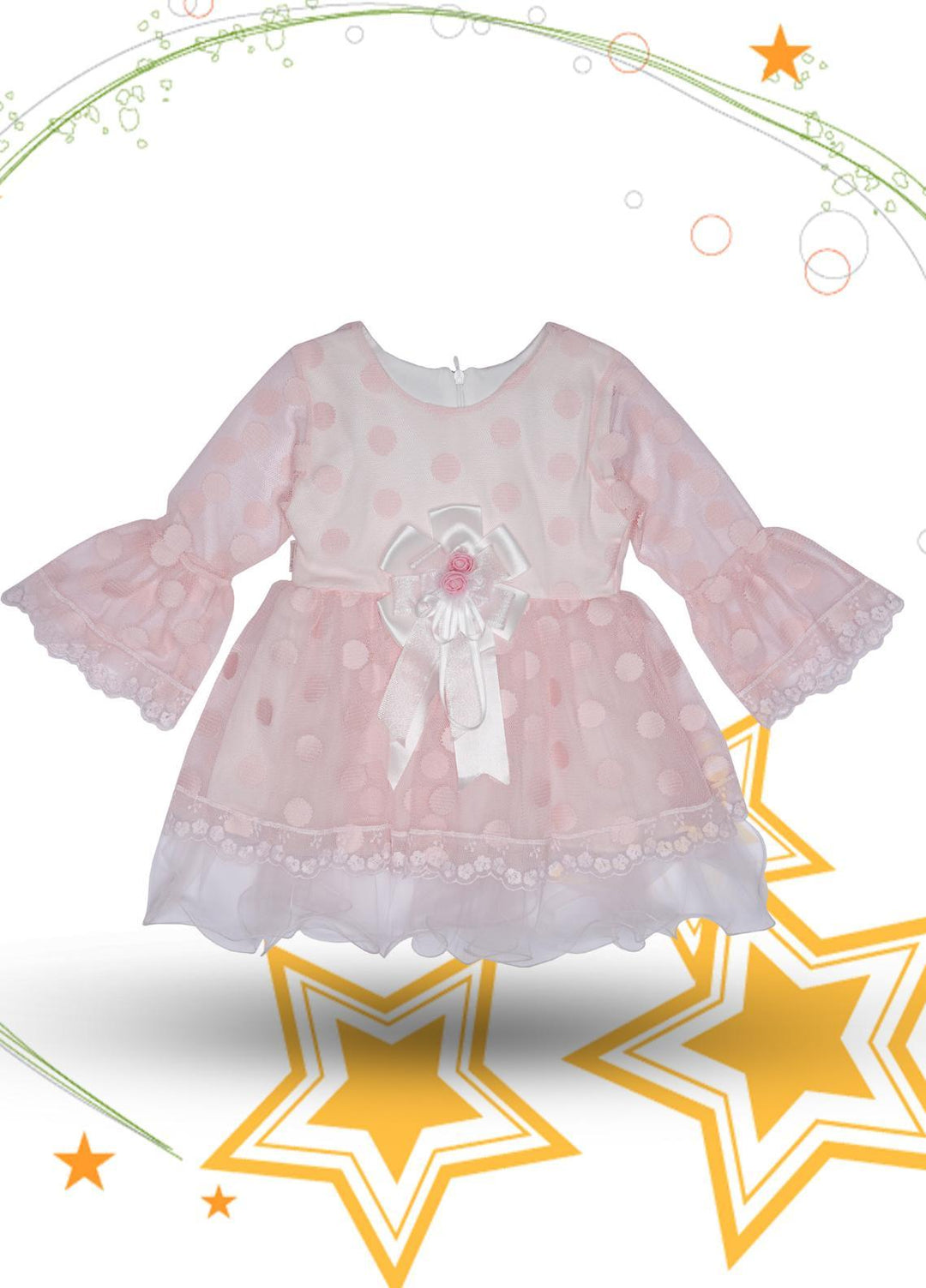 Sanaulla Exclusive Range Cotton Fancy Girls Frocks -  342958 Pink