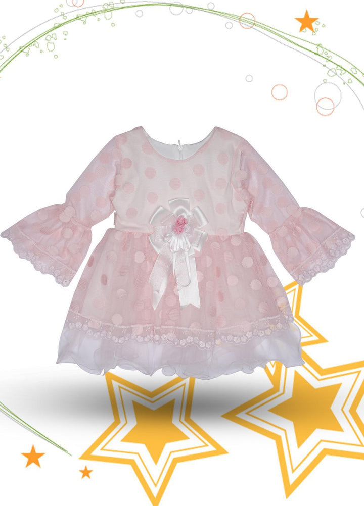 Sanaulla Exclusive Range Cotton Fancy Girls Frocks -  342958 Pink