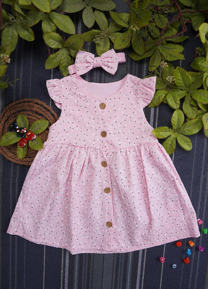 Sanaulla Exclusive Range  Fancy Girls Frocks -  1060 Pink