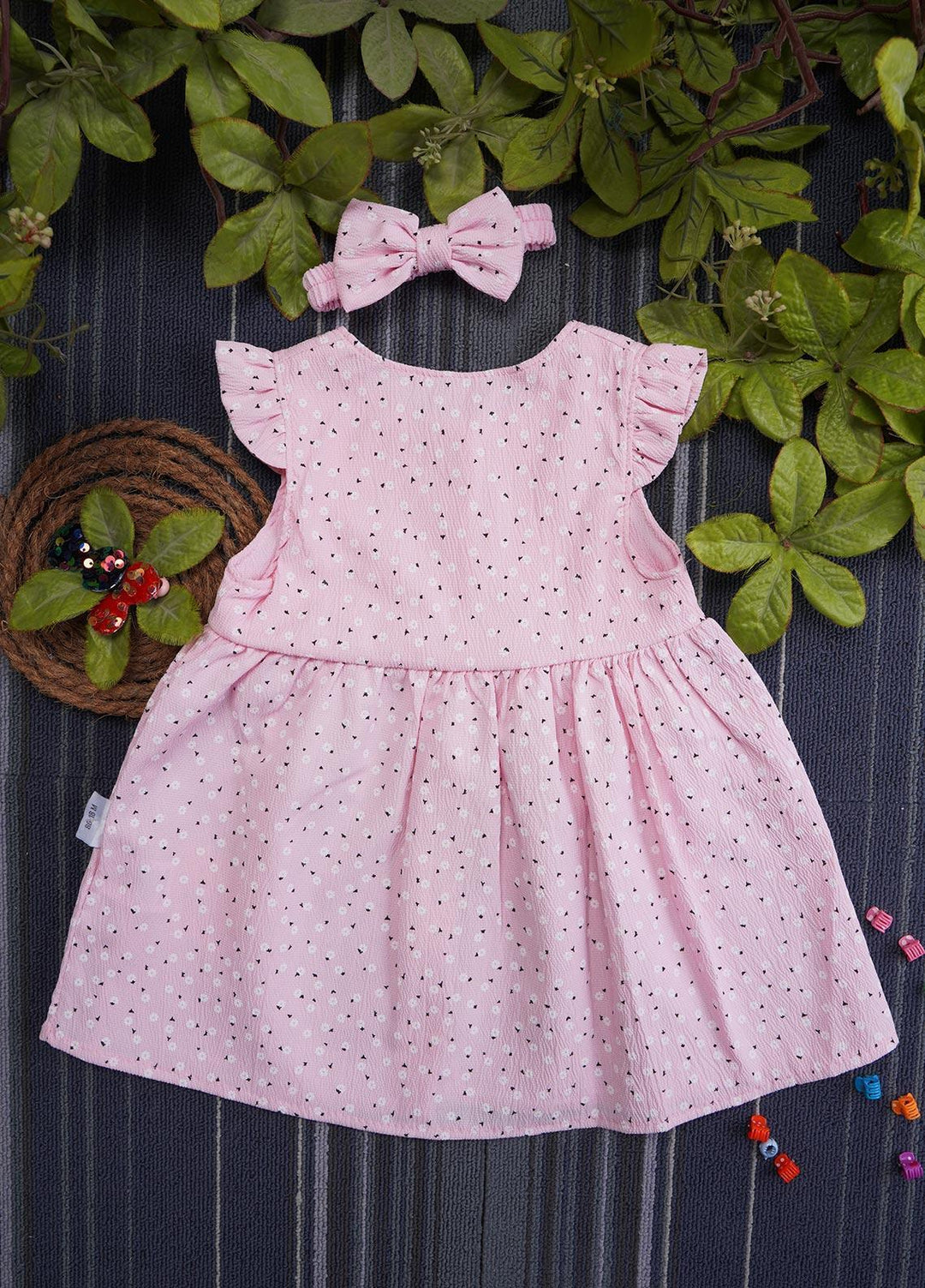 Sanaulla Exclusive Range  Fancy Girls Frocks -  1060 Pink