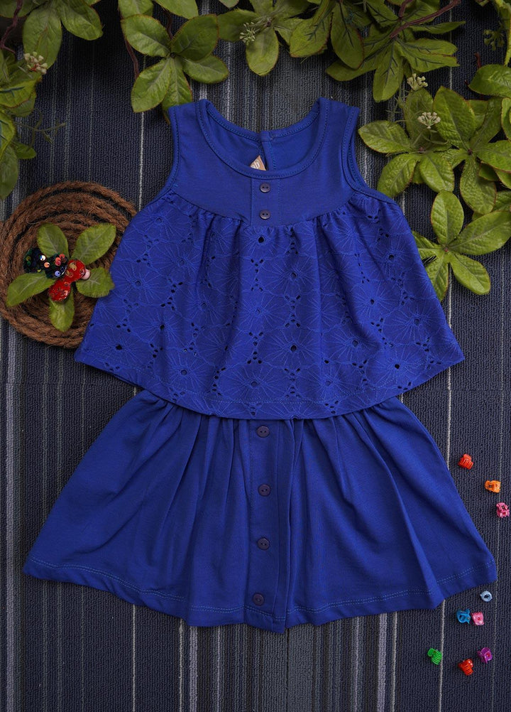 Sanaulla Exclusive Range  Fancy Girls Frocks -  130388 Dark Blue