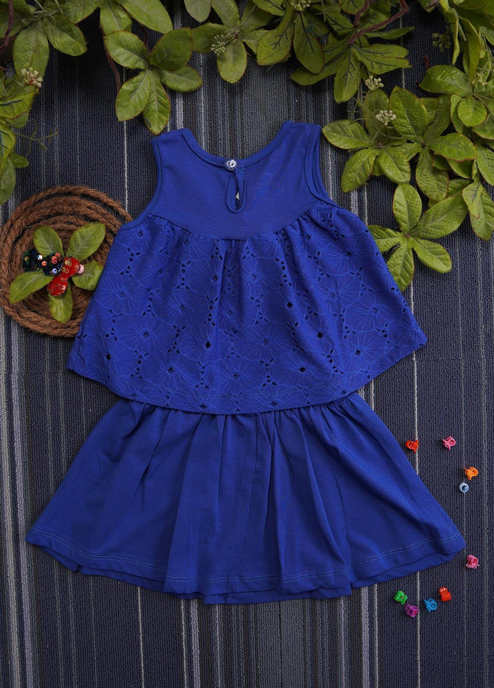 Sanaulla Exclusive Range  Fancy Girls Frocks -  130388 Dark Blue